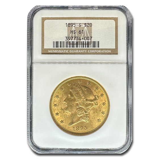 1895-S $20 Liberty Gold Double Eagle MS-61 NGC 1895-S $20 Liberty Gold Double Eagle MS-61 NGC
